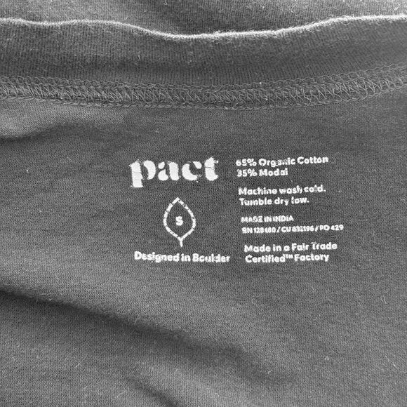 Pact Organic Cotton Waterfall Cardigan Womens Small Black Open Front Lightweight - Picture 7 of 7